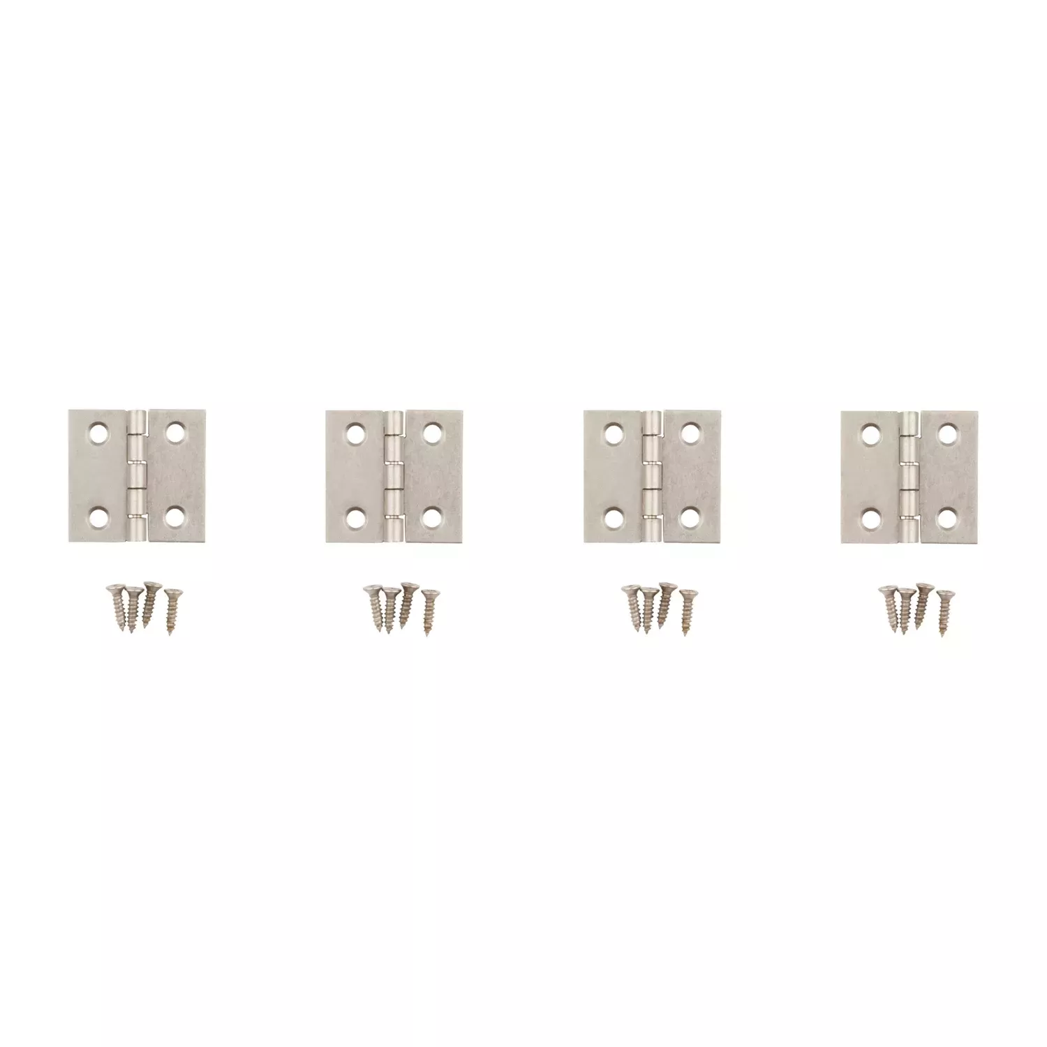 1 In. L Satin Nickel Door Hinge 4 Pk