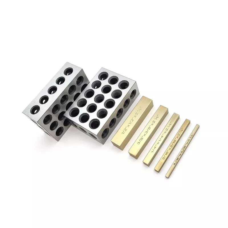 123 Block and Brass Gauge Setup Block Machine Kit – 7 Piece Set