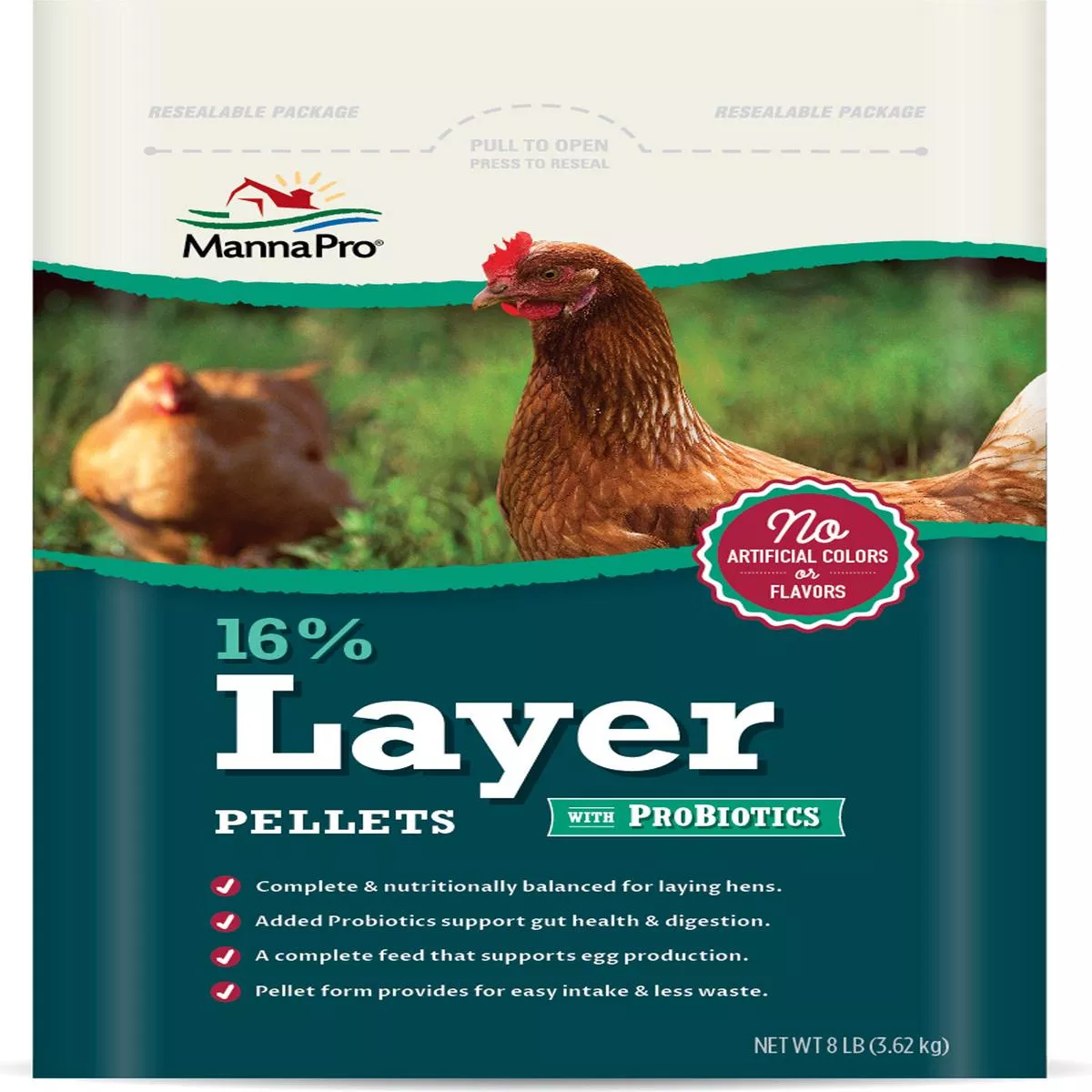 16% Layer Pellet W/ Probiotics – 8 LB