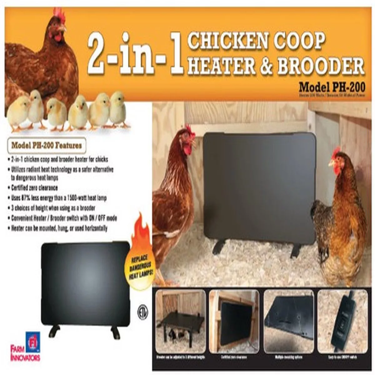 2-in-1 Chicken Coop Heater & Brooder
