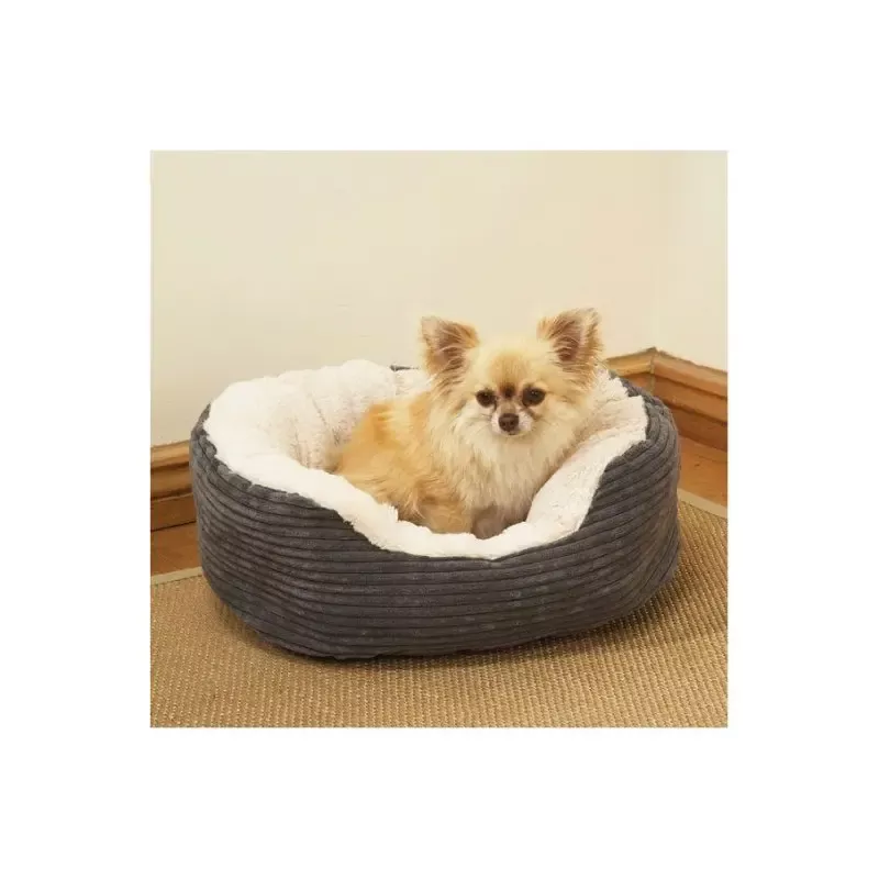 40 Winks Oval Sleeper Jumbo Cord/plush Grey 20″