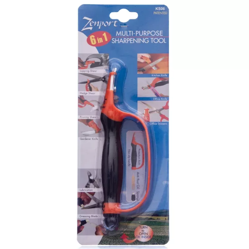 6 In 1 Multipurpose Sharpening Tool Black / Orange