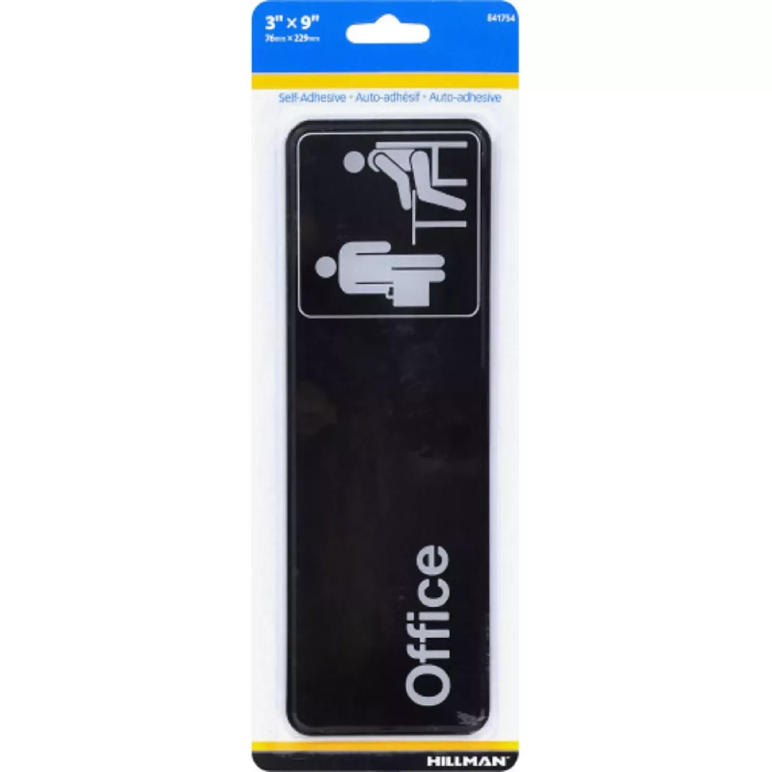 Adhesive Office Sign, 3 X 9-in.