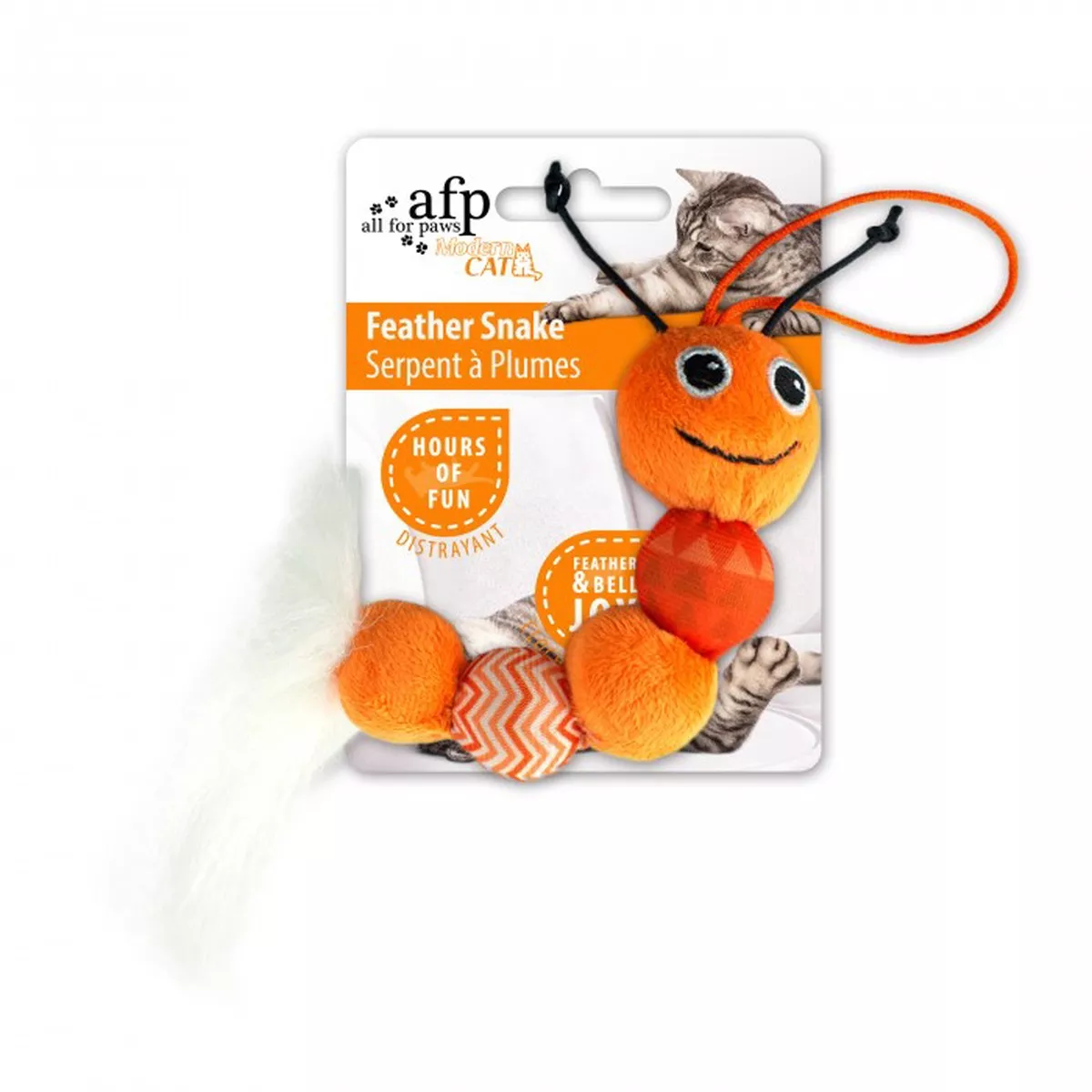 All For Paws Modern Cat Feather Snake Cat Toy