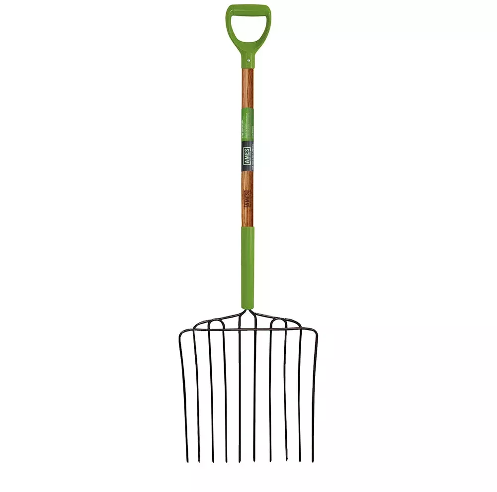 Ames 10-Tine Ensilage Fork Wood Handle