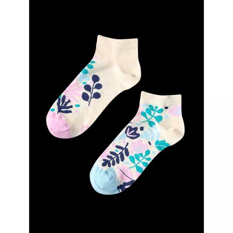 Ankle Socks Turquoise Leaves