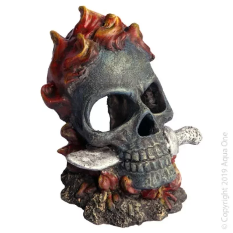 Aqua One – Ornament Skull With Fire & Knife