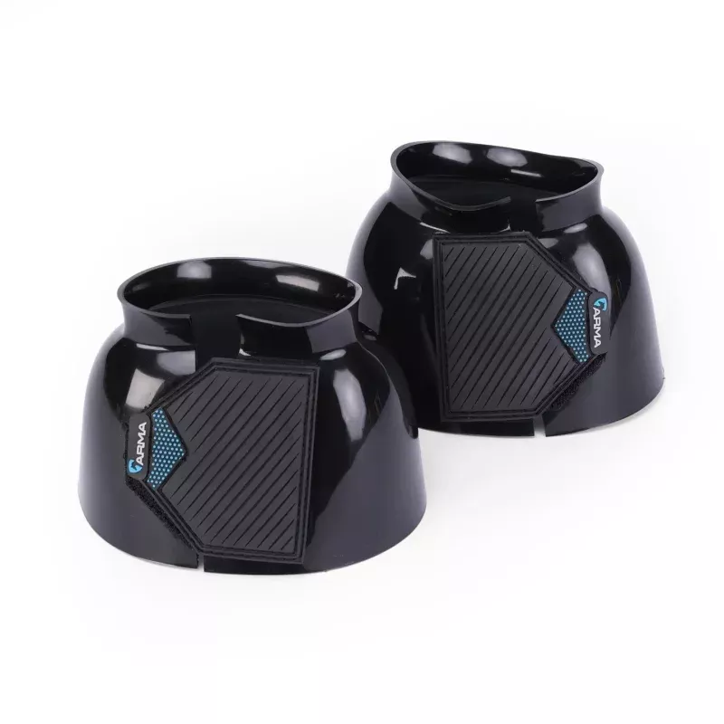 Arma Smooth Gloss Bell Boots for Horses, Pair Black