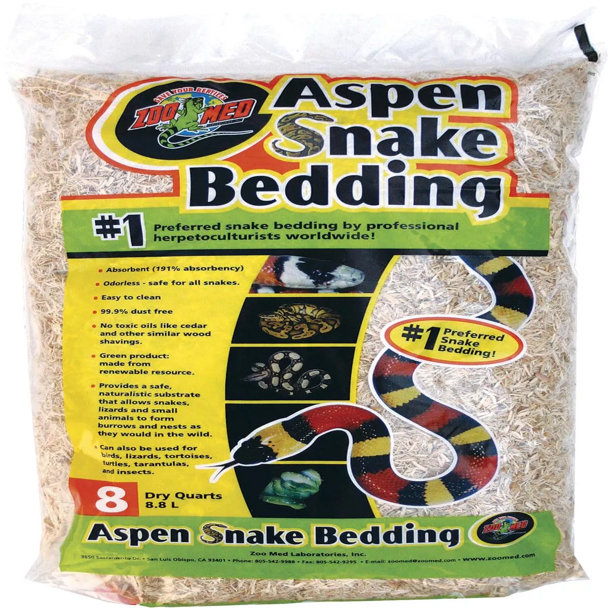 Aspen Snake Bedding – NATURAL | 8 QT