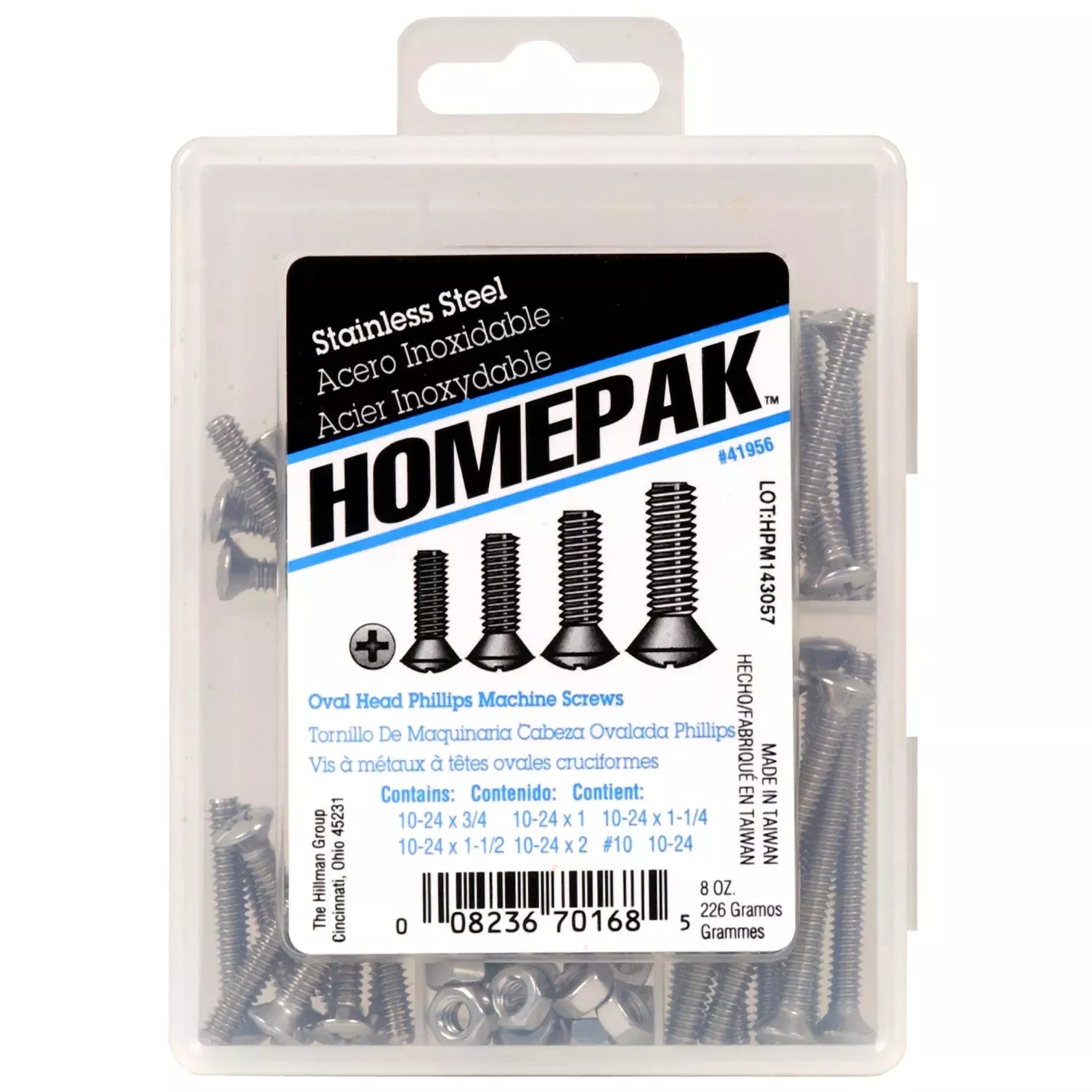 Assorted In. X Assorted In. L Phillips Oval Head Stainless Steel Machine Screw Kit