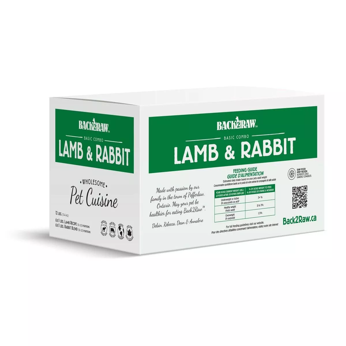 Back2Raw Basic Combo Lamb & Rabbit Raw Frozen Dog Food
