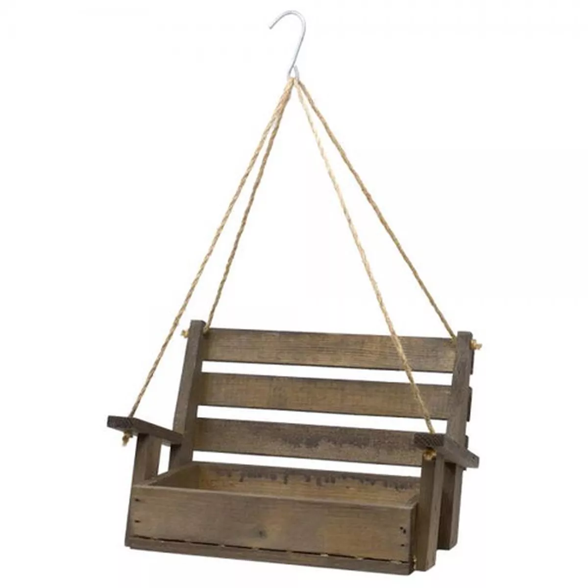 Backyard Essentials Brown Hanging Porch Swing Bird Feeder
