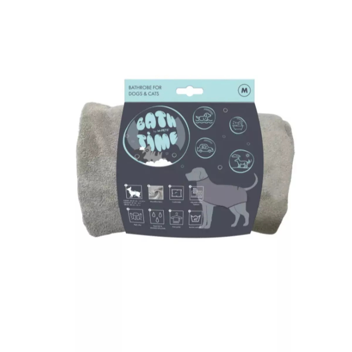BATH TIME Dog Bathrobe M