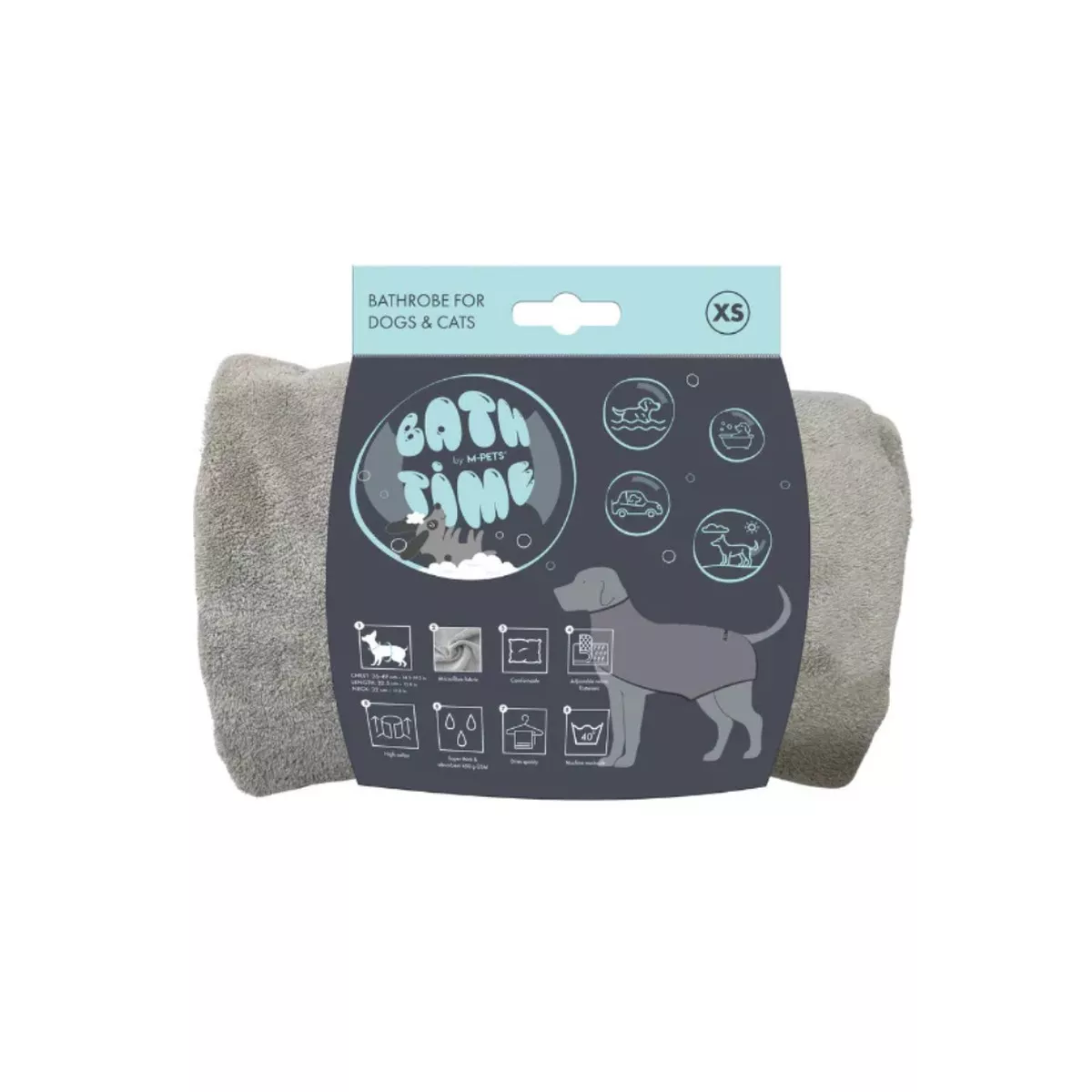 BATH TIME Dog Bathrobe XS
