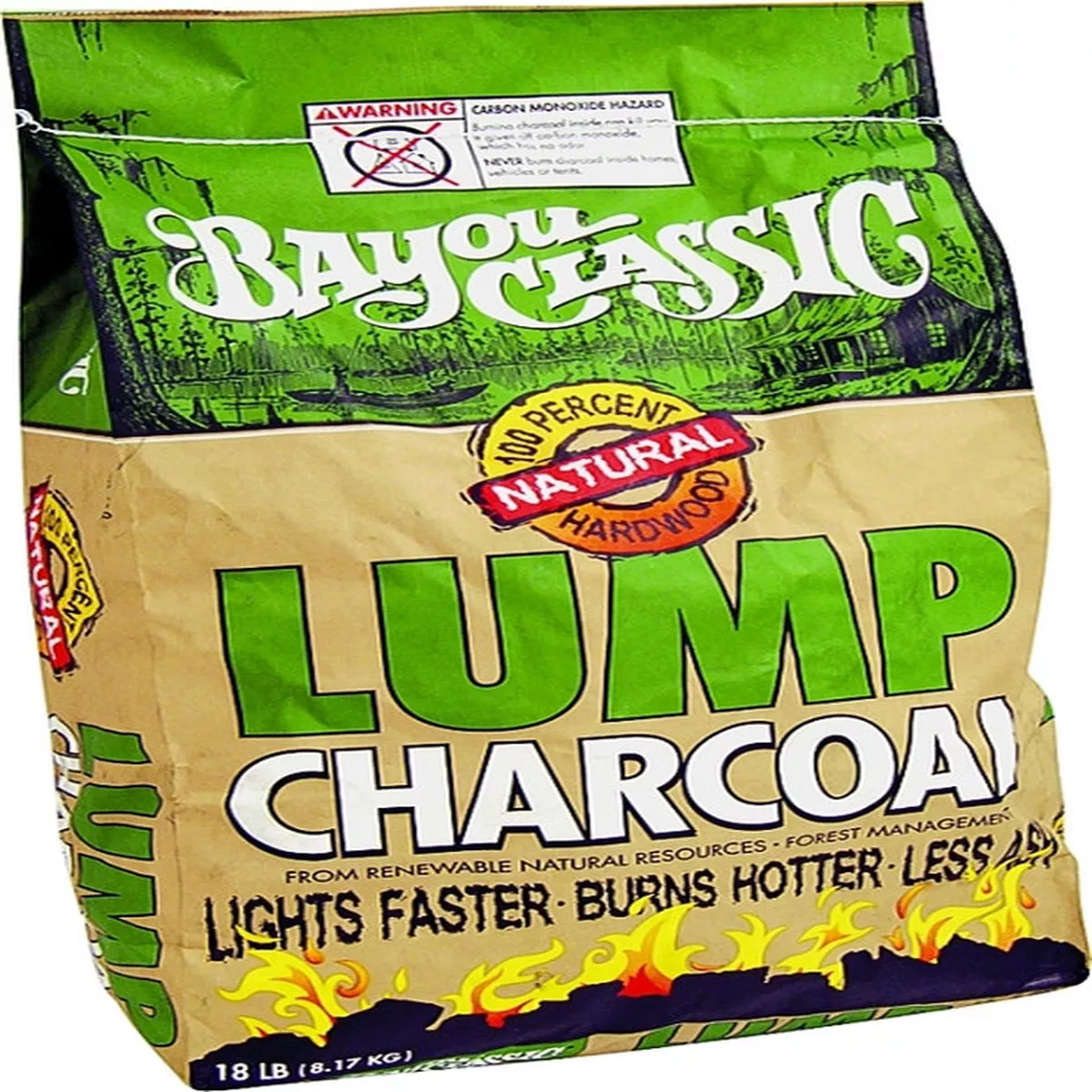 Bayou Classic Lump Charcoal, 18 lb