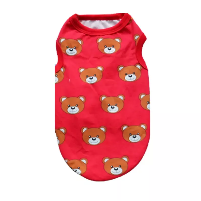 Bear Disgned Pet Clothes Red