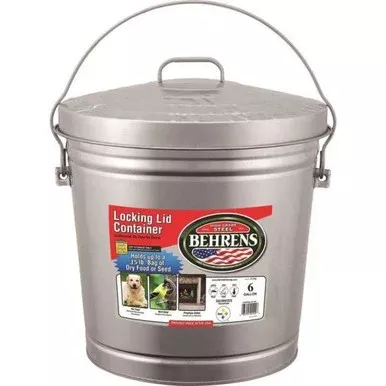 Behrens Steel Galvanized Garbage Pail 6 Gallon