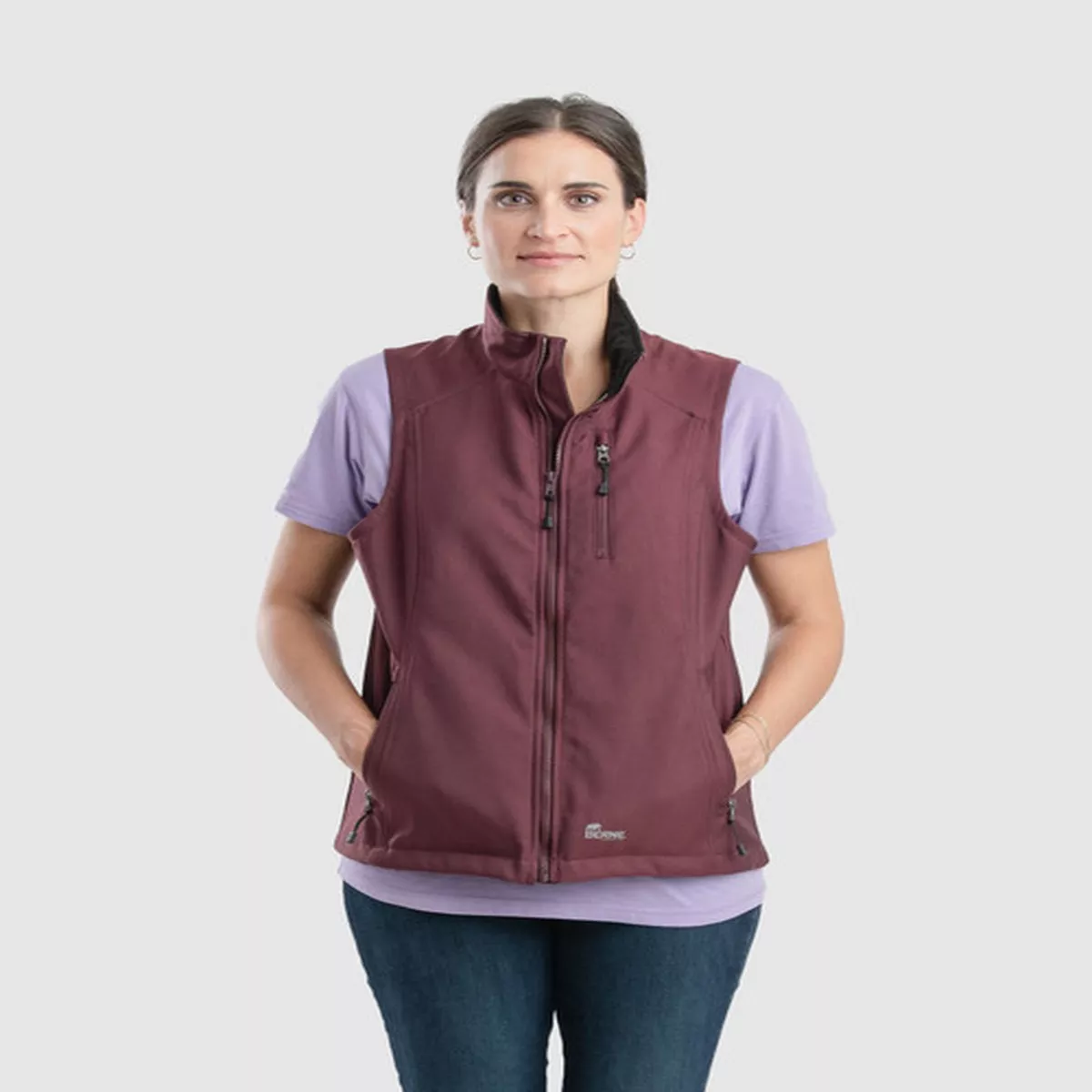 Berne Women's Softshell Vest Maroon
