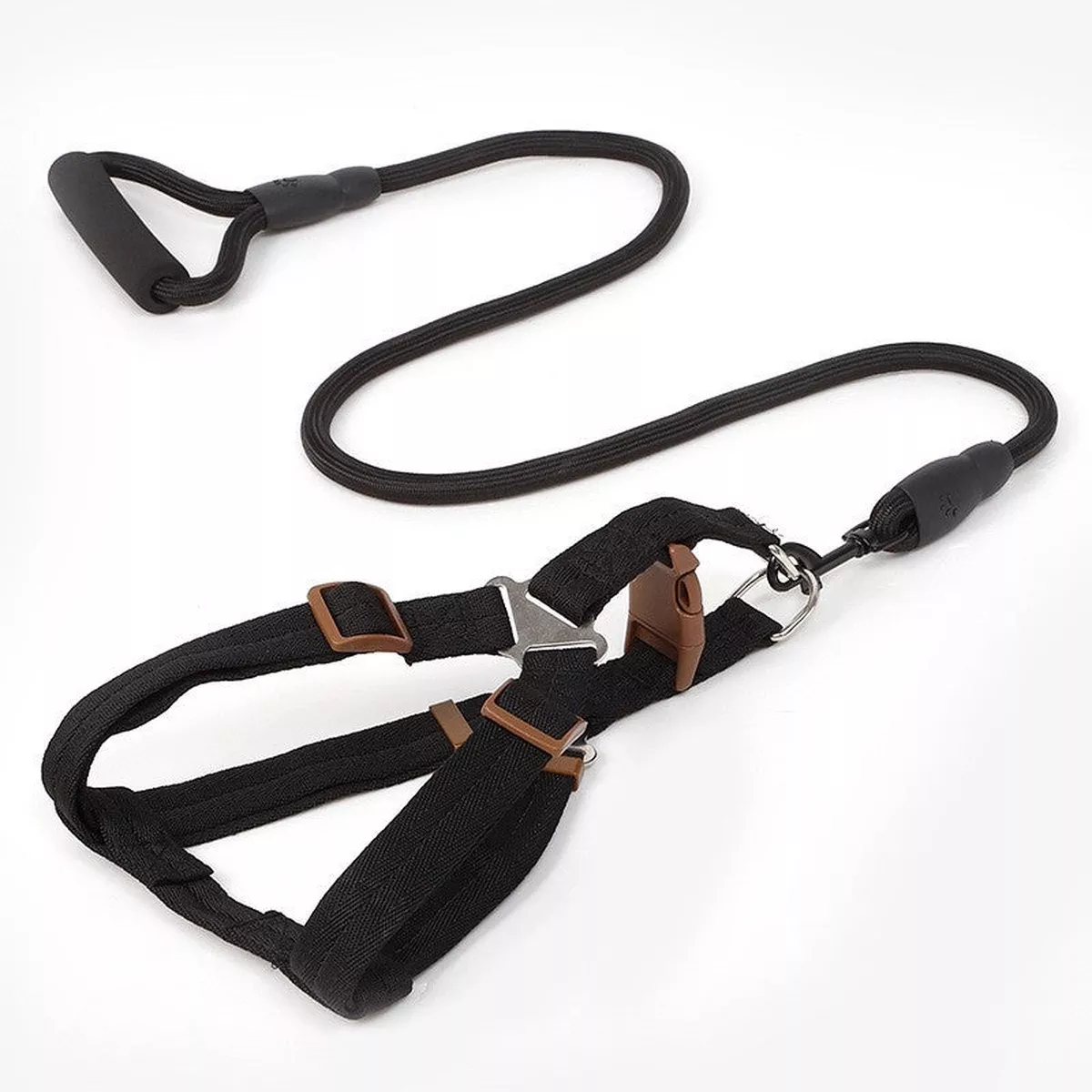 Black Pet Harness & Leash Set Black