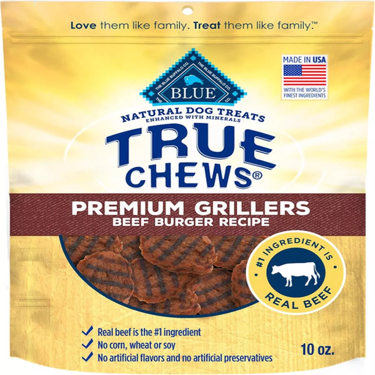 Blue Buffalo True Chews, Beef Burger Recipe, 10oz