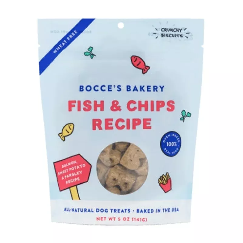 Bocce's Bakery Dog Crunchy Biscuits Fish & Chips - 5oz