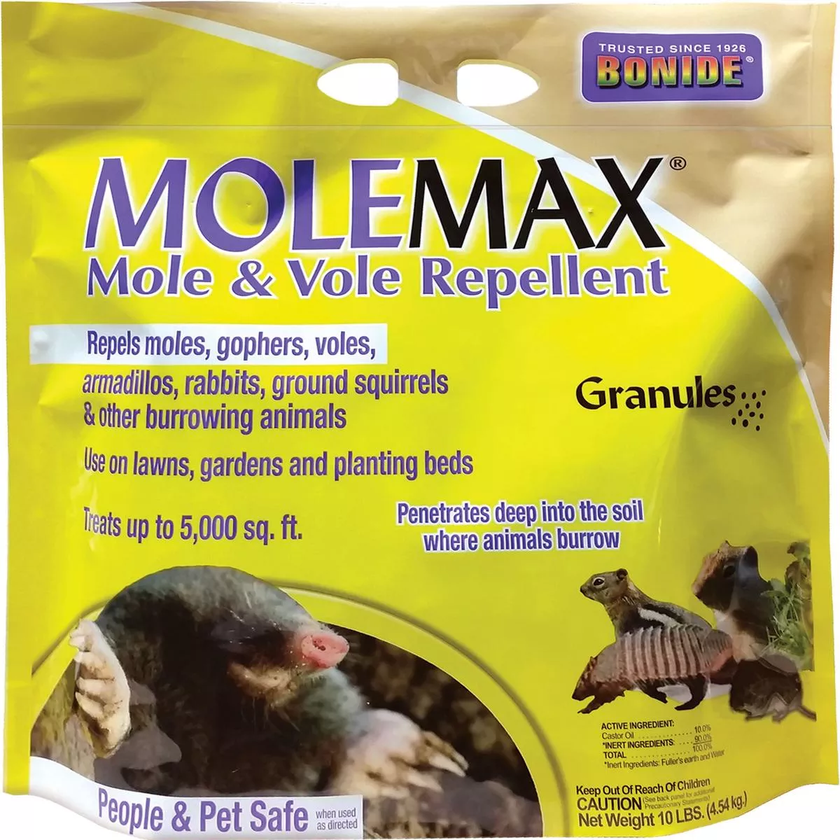 Bonide Molemax Mole & Vole Repellent Granules – 10 LB