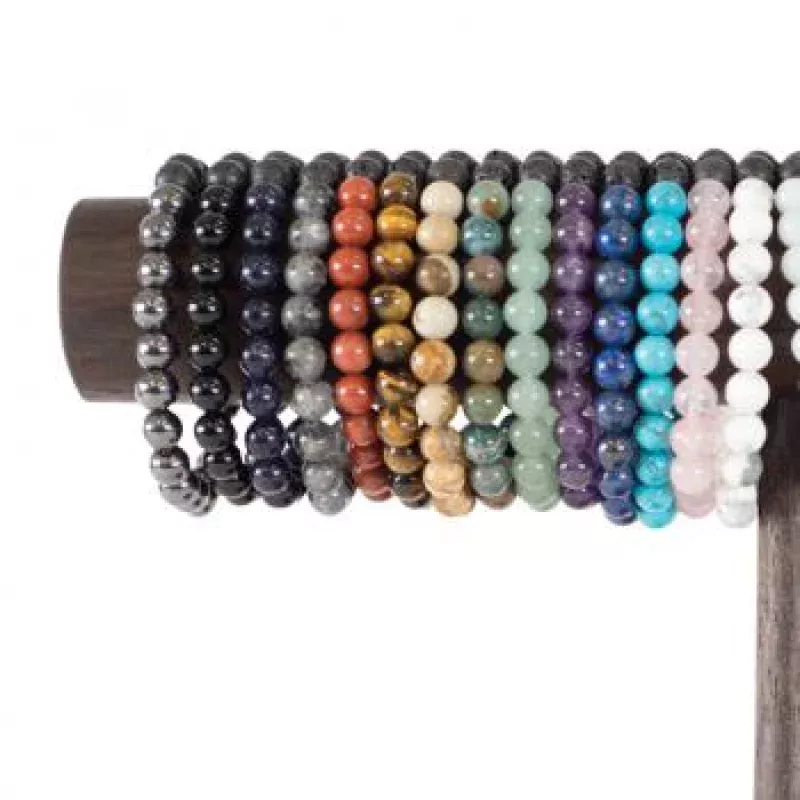 Bracelets w/ Lava Beads & Gemstones - 8MM Amazonite