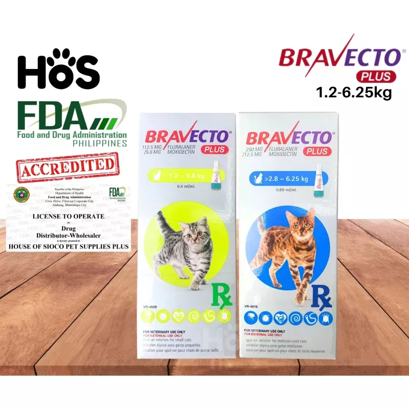 Bravecto Plus Spot on Solution for Cats 1.2-6.25kg (1applicator)