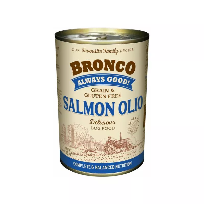 Bronco Dog Salmon Olio 390g