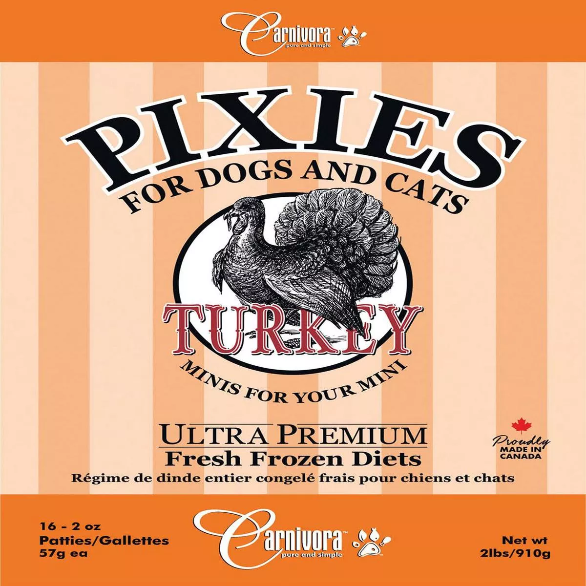 Carnivora Pixie Turkey Diet Frozen Cat & Dog Food