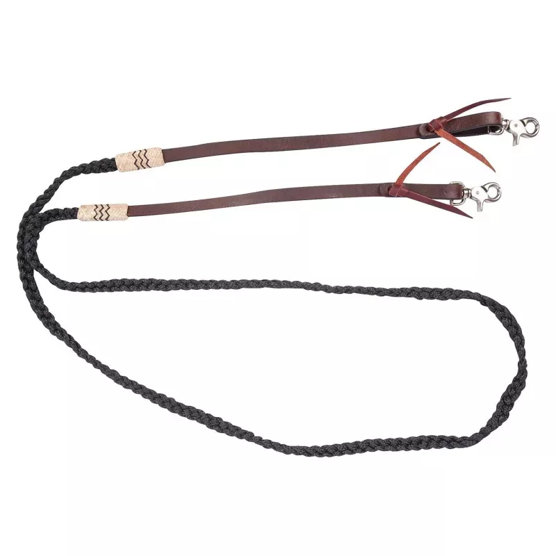 Cashel Flat Braid Leather Rein Black