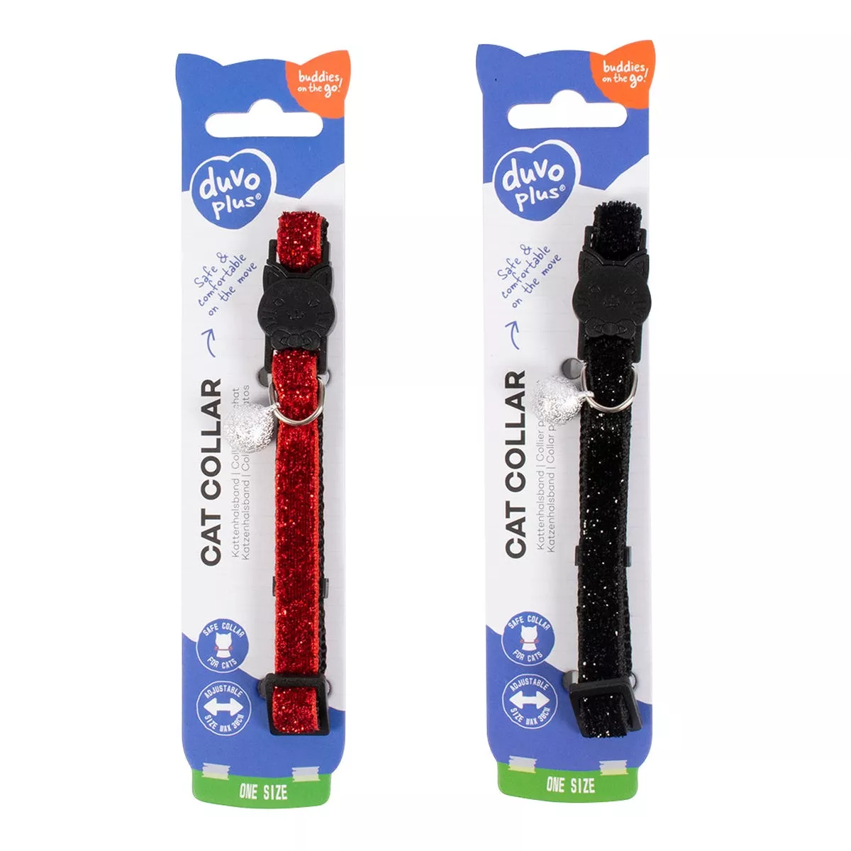 CAT COLLAR GLITTER NYLON MIXED COLOURS 20-30cm / 10mm
