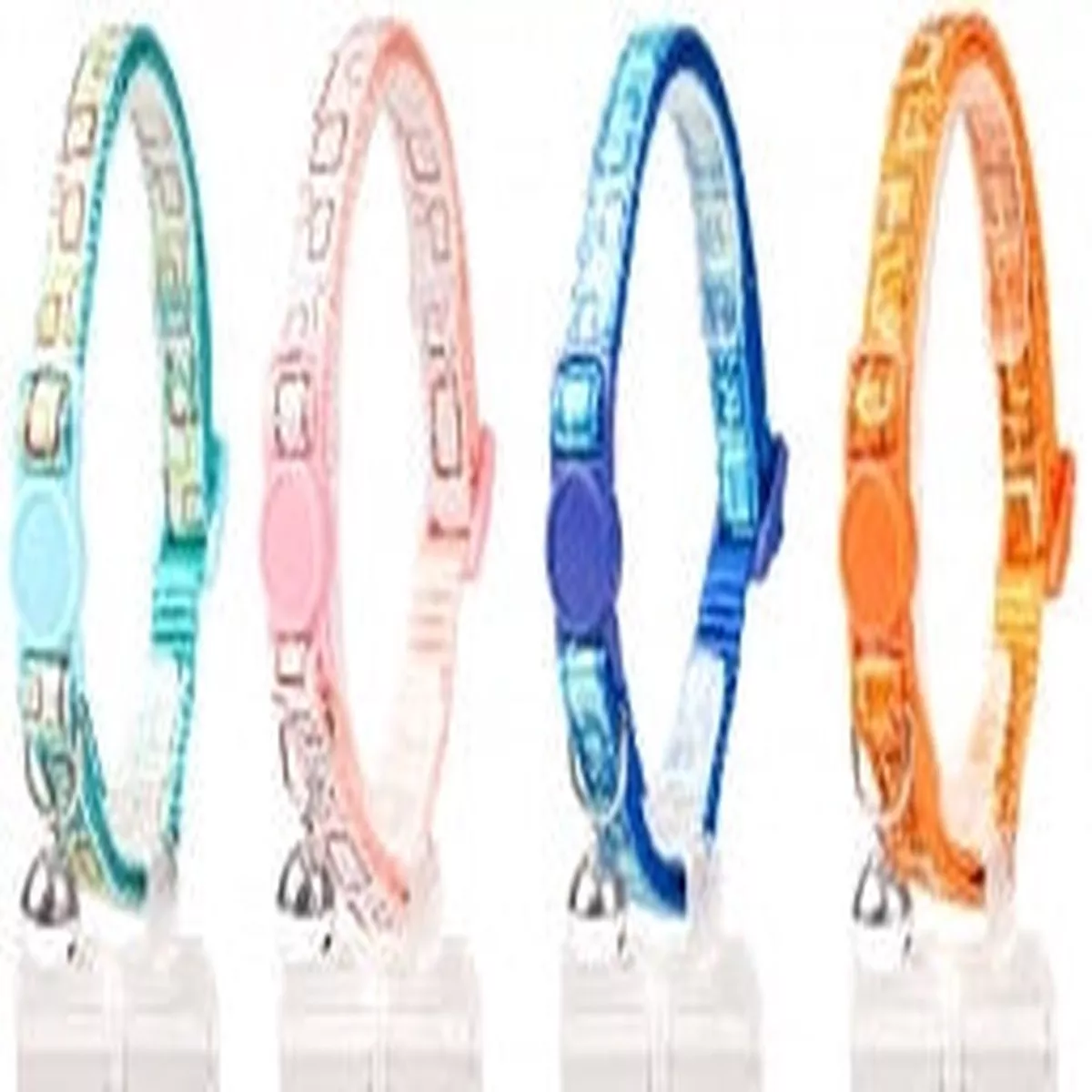 CAT COLLAR RETRO AQUARES NYLON