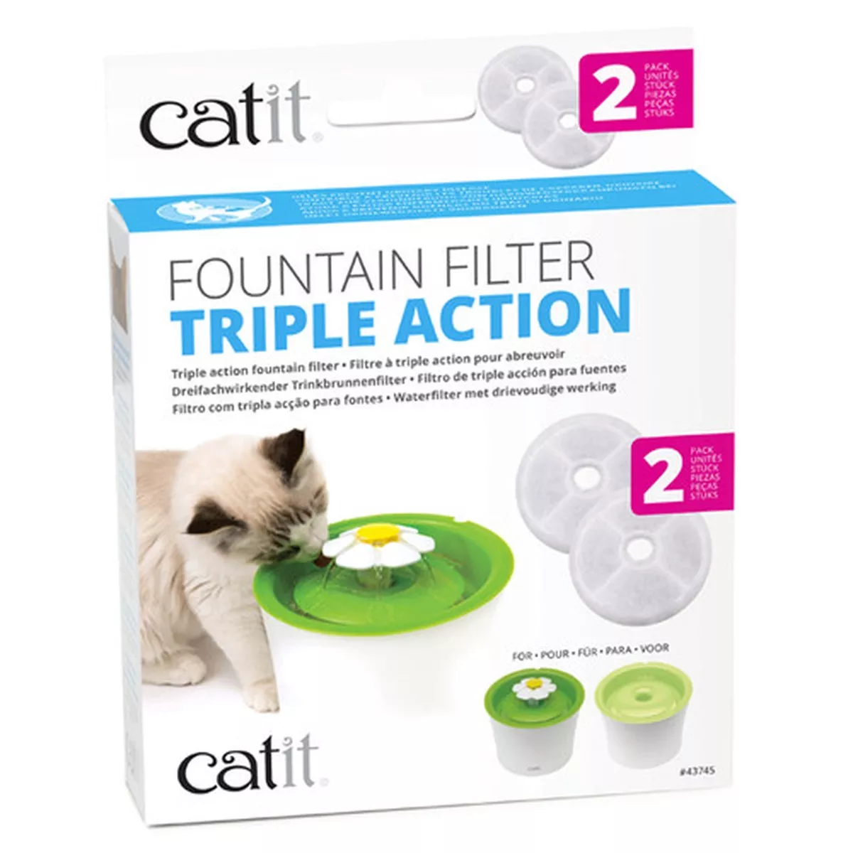 Catit 2.0 Water Softening Replacement Filter, 2 Pack