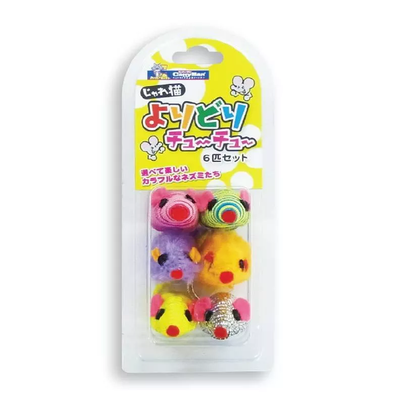 CattyMan Cat Toy Color Mouse 6pcs