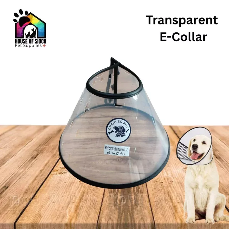 Charles Pet Transparent E-Collar For Dogs (Adjustable Buttons)