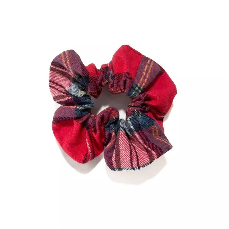 Cherry Varsity Plaid Matching Scrunchie