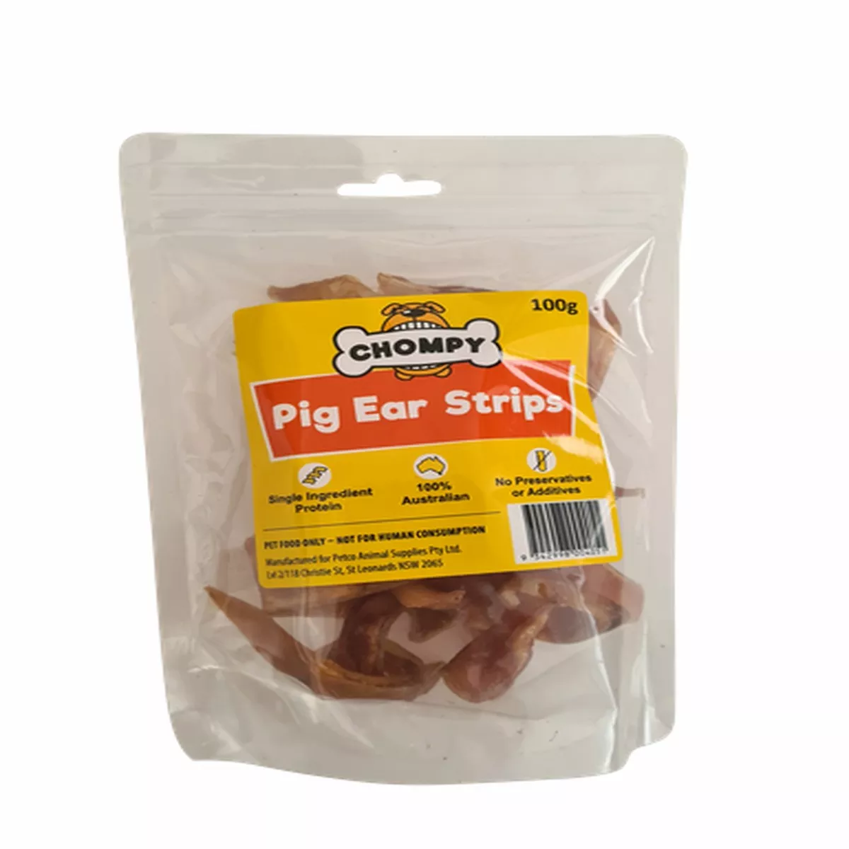 CHOMPY Pig Ear Strips Dog Treats