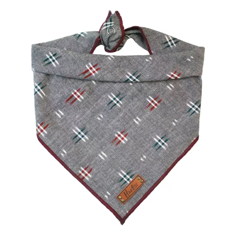 Christmas Ikat Rolled Bandana