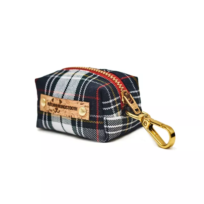 Christmas Plaid Waste Bag Dispenser Red