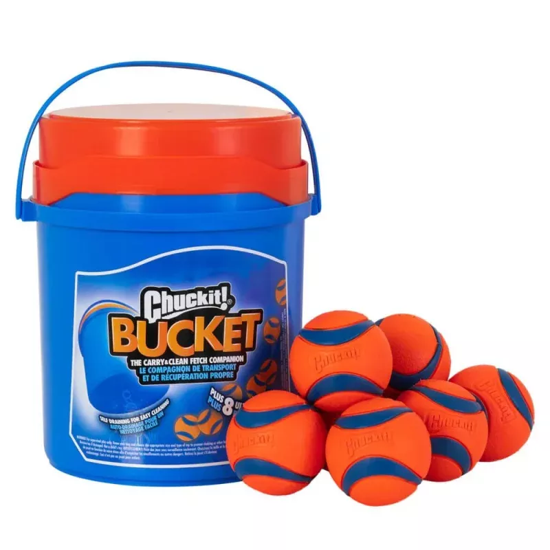 Chuckit! Bucket with Ultra Balls Blue/Orange