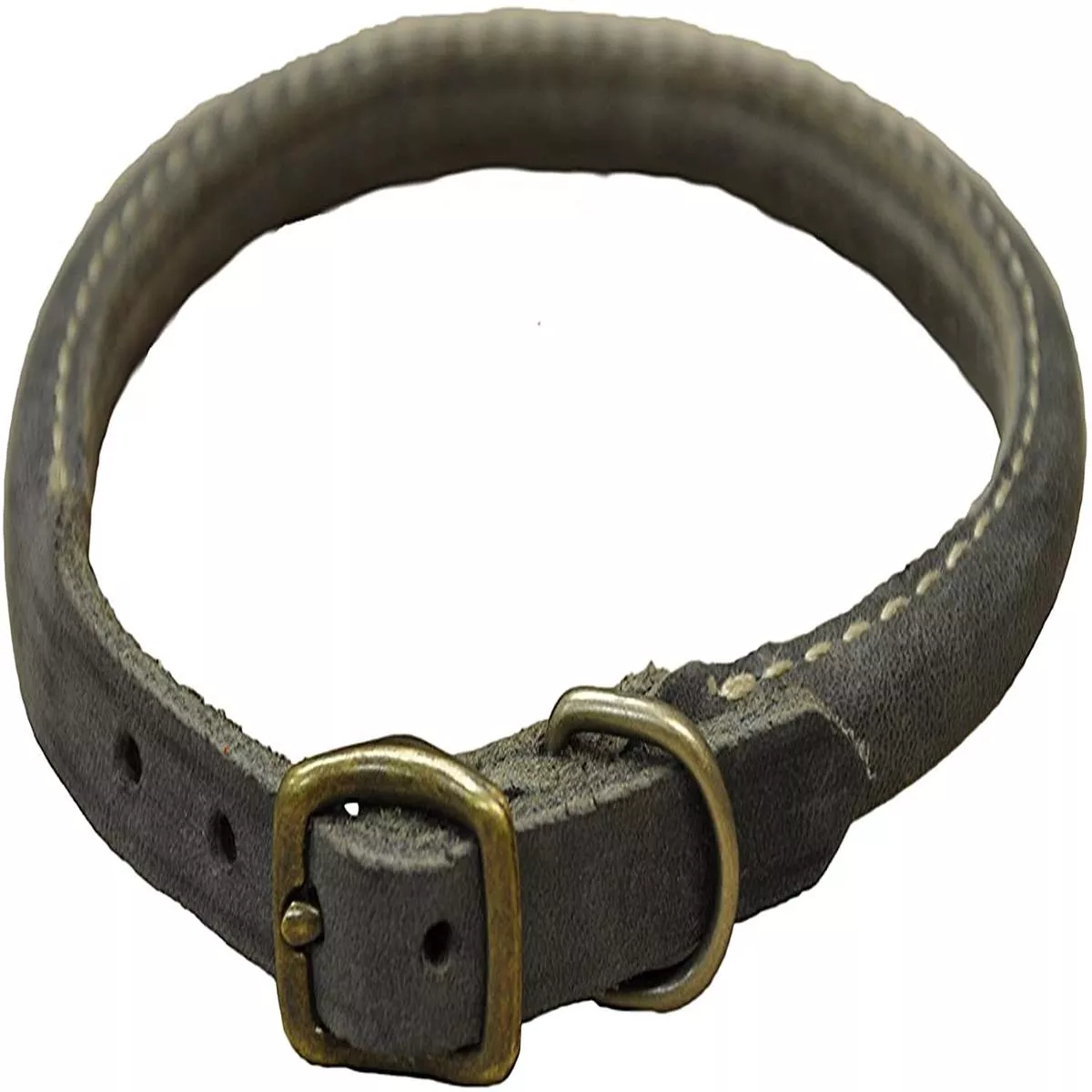 Circle T Rustic Rolled Dog Collar, Slate Grey