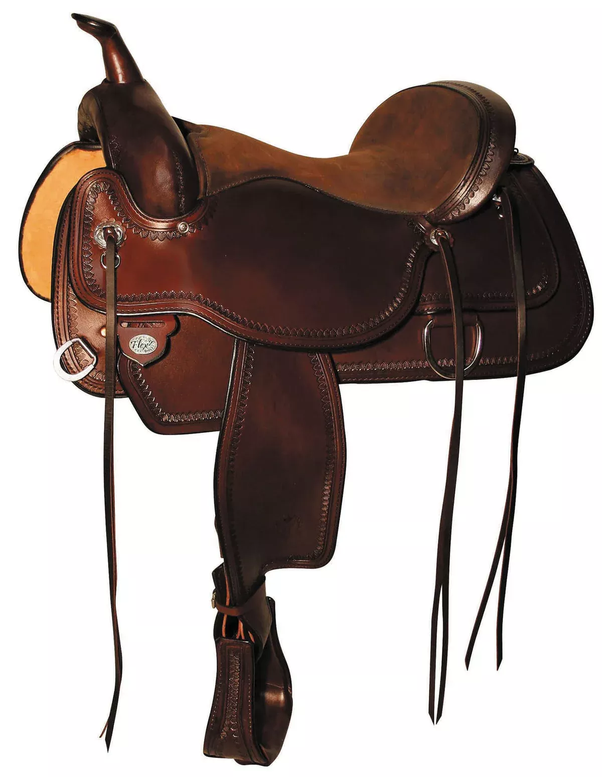 Circle Y Topeka Flex2 Trail Saddle, Wide, Walnut