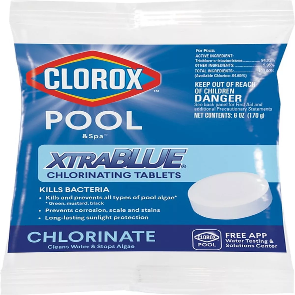 Clorox Pool & Spa XtraBlue Chlorinating Tablet 6oz