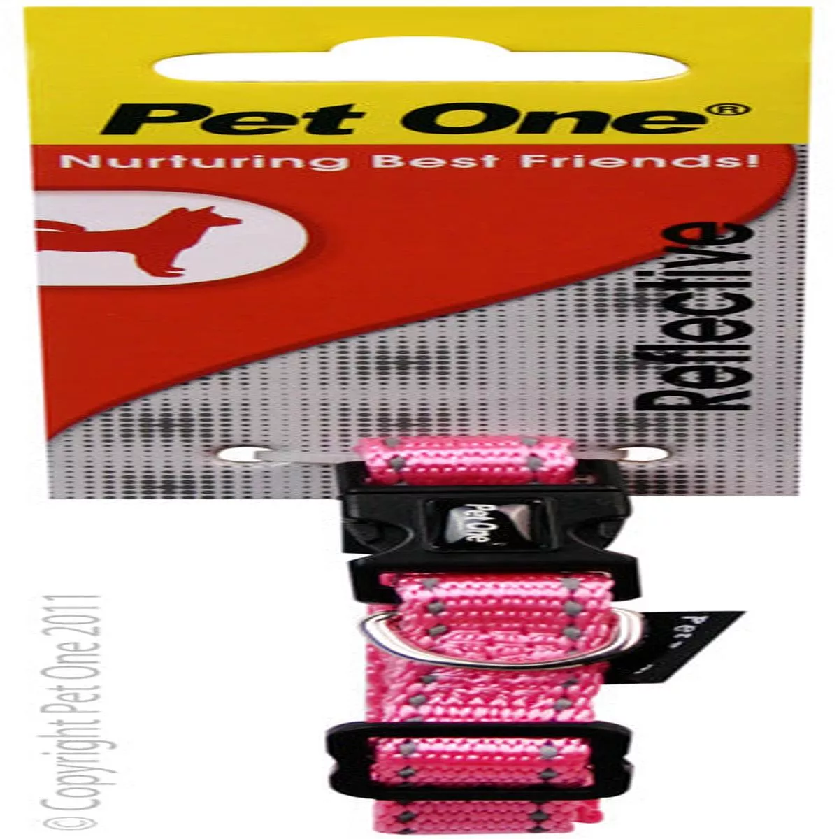 Collar – Reflective Nylon Adjustable 20mm (W) 35-50cm (L) Pink