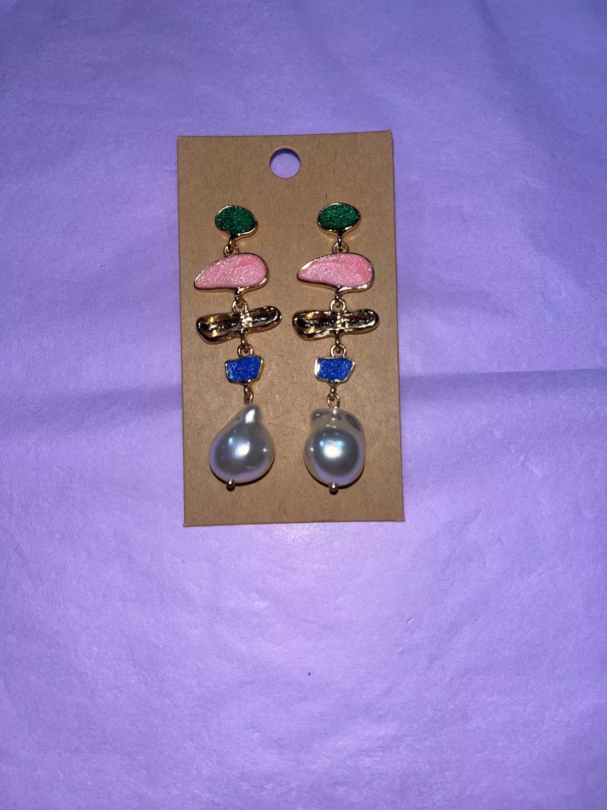 Colorful dangling earrings