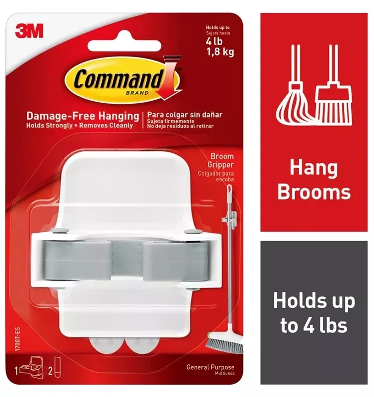 Command Large Plastic Broom Gripper 3.34 In. L 1 Pk