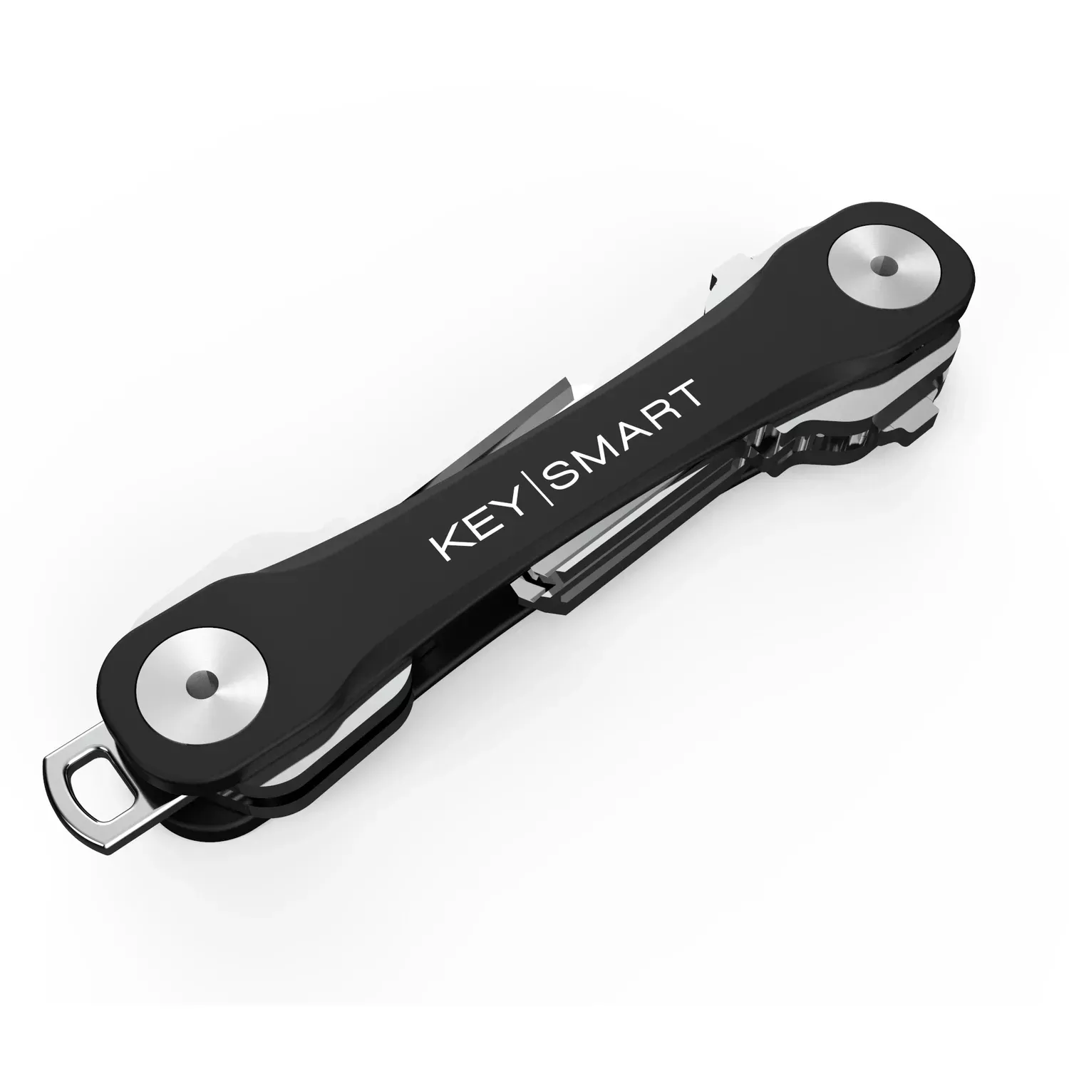 Compact Key Holder, Black Plastic, Holds 8 Keys