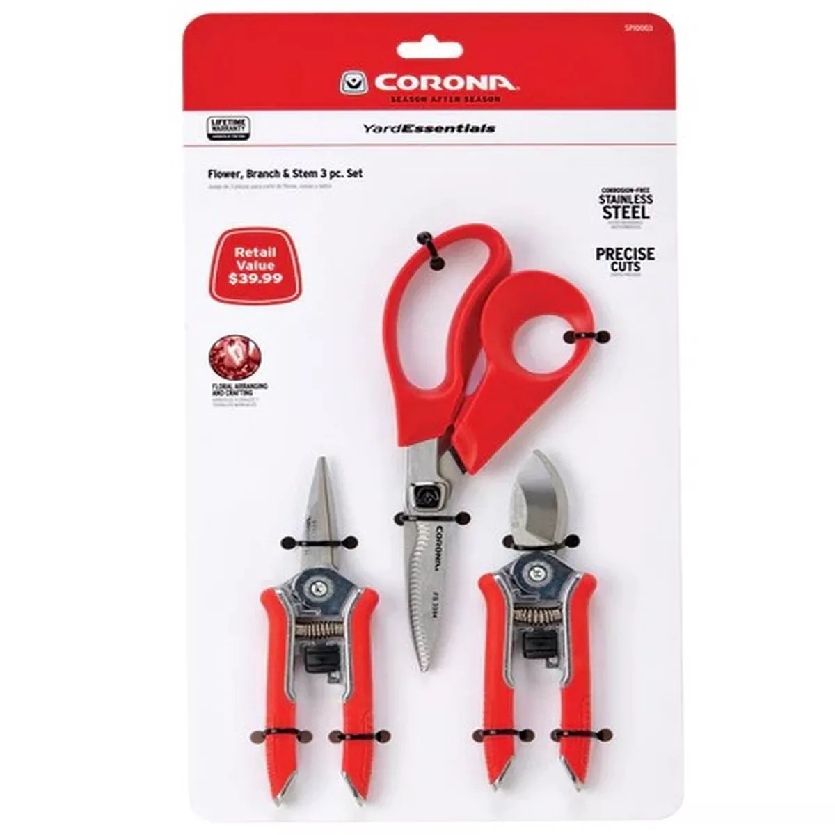 Corona Flower, Branch & Stem 3-Piece Set