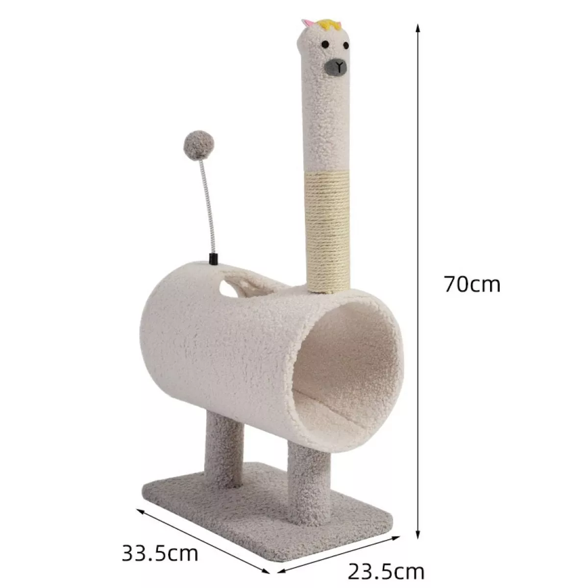 Cute Cat Tunnel Plush Climbing Tower Gray